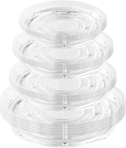 Miniatura 41 de Paquete de 30 platillos transparentes para plantas en interiores (4, 6, 8, 10, 12 pulgadas) platillos para macetas para plantas en maceta, juego