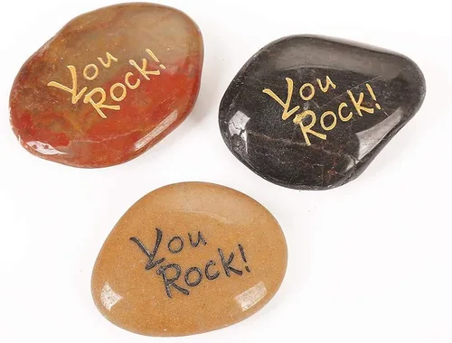 Miniatura 6 de RockImpact You Rock - 50 piezas de regalos de rock You are amazing grabadas inspiradoras rocas de fe, regalos novedosos, agradecimiento, gratitud