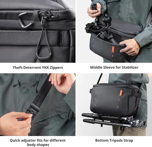 Miniatura 6 de PGYTECH OneMo - Mochila para cámara tipo Sling de 11L-13L, bolsa de hombro para cámara impermeable para fotógrafos de viaje, bolsa para cámara DSLR