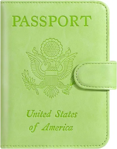 Miniatura 21 de Funda para pasaporte, cartera con bloqueo RFID, funda de piel para tarjetas, accesorios de viaje para mujeres y hombres, negro