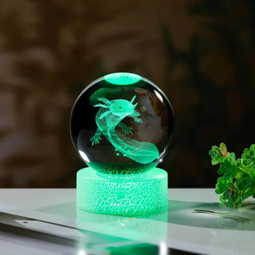 Miniatura 4 de Regalos de ajolote 3D para mujer, bola de cristales, figuras de ajolote, decoración de animales, figura de ajolote, cosas para habitación
