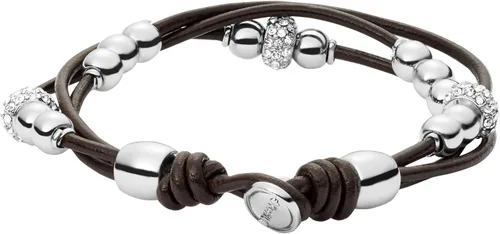 Miniatura 2 de Fossil - Pulsera de acero inoxidable y cuero genuino para mujer