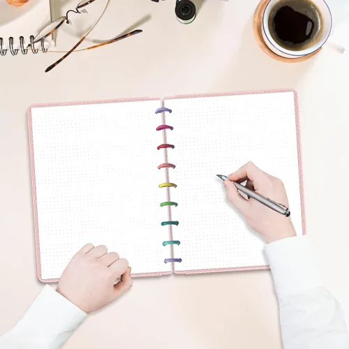 Miniatura 7 de Papel de rellenado de cuadrícula punteada de argolla clásico, insertos pre-perforados de Happy Planner de 9 argollas, papel de hoja suelta de 100
