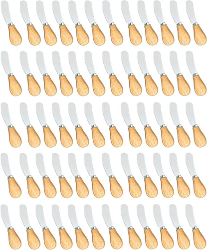 Miniatura 12 de Pequeños cuchillos esparcidores de queso, mango de madera, 5 pulgadas, cuchillos de cóctel de acero inoxidable para condimentos, queso, mantequilla