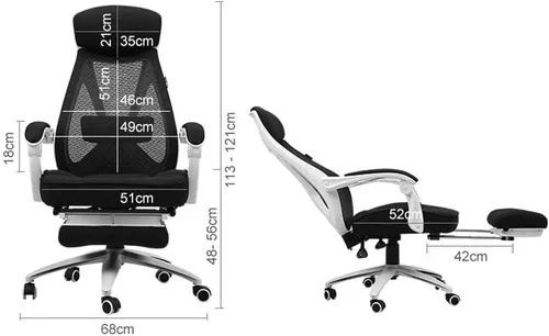 Miniatura 2 de Silla ergonómica de malla ejecutiva de respaldo alto, con soporte lumbar ajustable, reposacabezas y reposabrazos