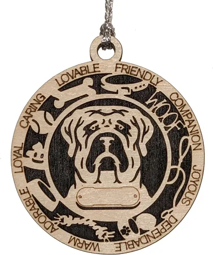 Miniatura 71 de Adorno de Navidad personalizado de madera para perro de 3 pulgadas, nombre y texto personalizables, hecho a mano en Estados Unidos, diseño de corte