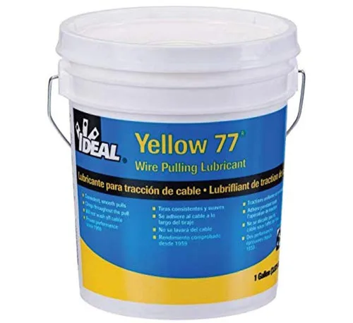 Ideal Eléctrico Amarillo 77 Lubricante de tracción de alambre, cubo de 1 galón, modelo 31-351