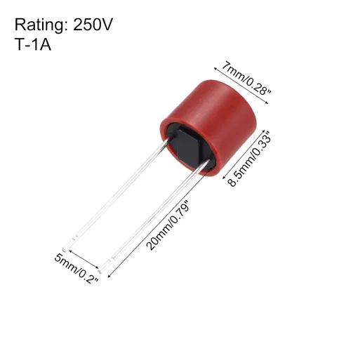 Miniatura 2 de uxcell Juego de 10 piezas cilíndricas montadas en miniatura redondo lento micro fusible con portafusibles para piezas electrónicas PCB LCD