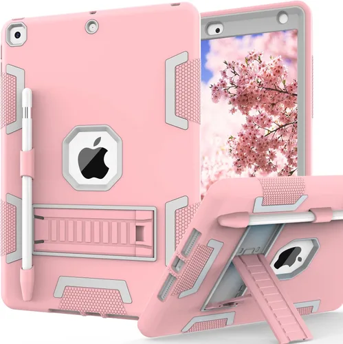 Miniatura 38 de CCMAO Funda para iPad de 6ª/5ª generación (9.7 pulgadas, 2018/2017), iPad Air de 2ª generación (2014) con soporte, funda protectora híbrida a prueba