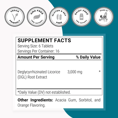 Miniatura 4 de Supersmart - DGL 3,000 mg por día - Salud intestinal - Extracto de raíz de regaliz para la salud gastrointestinal Sin OMG y sin gluten - 100