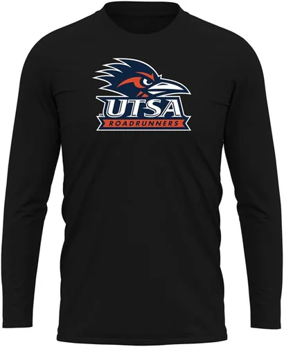 Miniatura 229 de Camisa deportiva de manga larga oficial de la NCAA Collegiate para hombre, colección negra con logotipo primario