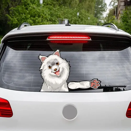 Miniatura 22 de Chihuahua - Calcomanía para limpiaparabrisas trasero, lavable, extraíble, de PVC, divertida cola de cachorro, calcomanía decorativa