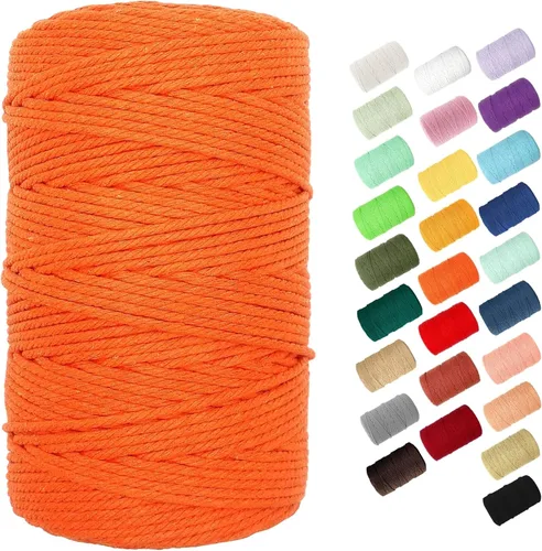 Miniatura 8 de Cuerda de algodón de 0.118 in, cuerda de 220 yardas, cuerda de macramé de algodón 100% natural para colgar plantas, colgar en la pared, decoración