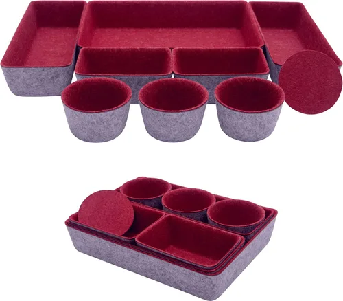 Miniatura 16 de Teeo - Organizadores divisores de cajones - Bandejas de maquillaje para tocador - Organizador de cajones - Organizador de cajones de oficina
