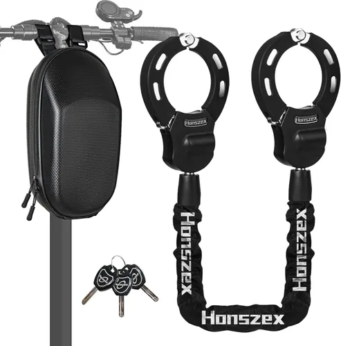 Miniatura 11 de Cerraduras de Scooter Eléctrico Honszex Antirrobo, Soporte para Teléfono de Scooter y Candado de Cadena de Scooter con Llave, Candado Antirrobo