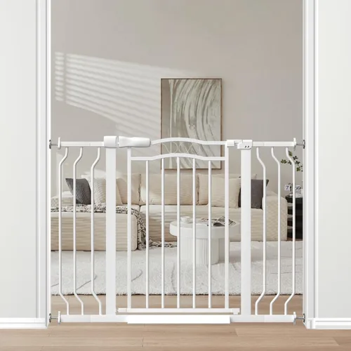 Miniatura 13 de Puerta de bebé extra ancha para puertas de 53.1 a 62.6 pulgadas, puertas para perros montadas a presión con puerta, barrera de seguridad infantil