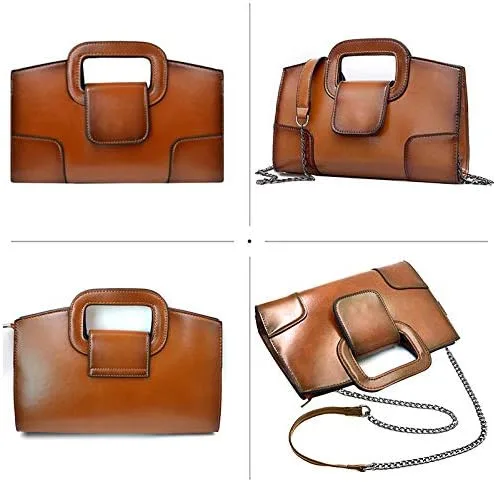 Miniatura 4 de Goclothod Bolso de mano con asa superior para mujer estilo vintage con solapa bandolera