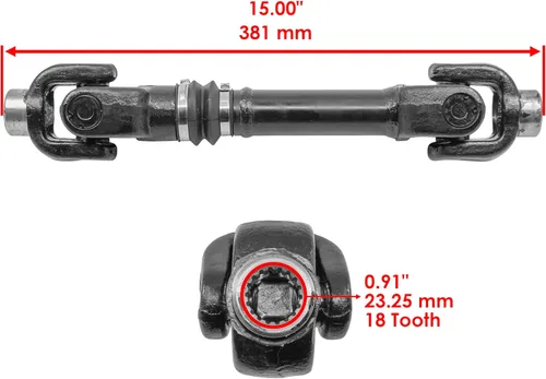 Miniatura 2 de Caltric Eje de transmisión de hélice trasero compatible con Can-am Renegade 570 850 4 X 4 mr 2017