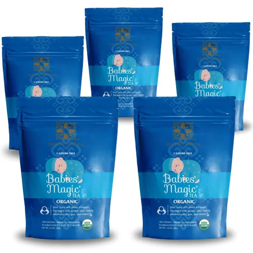 Secrets of Tea Baby Colic Babies' Magic Tea - Orgánico, Natural, Seguro - Alivio calmante y calmante para el reflujo ácido del bebé, gases y cólicos