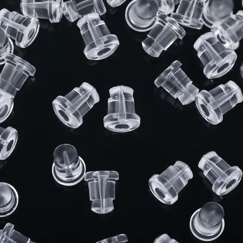 Miniatura 8 de Respaldos transparentes para aretes, 500 piezas de repuestos de respaldos para aretes hipoalergénicos y seguros para aretes de botón y aretes