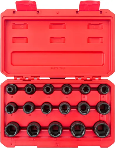 Miniatura 20 de TEKTON Juego de llaves de impacto de 6 puntos poco profundas de 1/2 pulgada con funda, 23 piezas (0.394-1.260 in) SID92322 Sólo herramienta