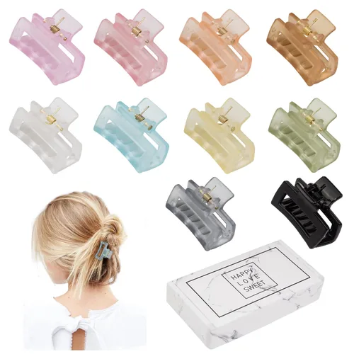 Miniatura 11 de Cobinaan Pinzas pequeñas para el pelo para mujeres y niñas, 10 piezas de 1.5 pulgadas mini pinzas de mandíbula para cabello fino/grueso medio, clip