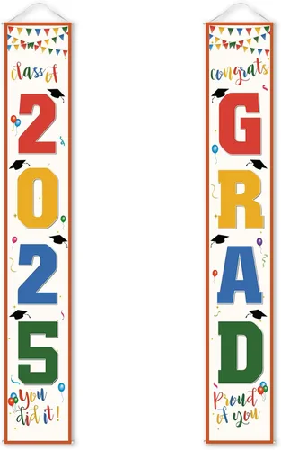 Miniatura 15 de Decoraciones de graduación 2026, cartel de porche negro dorado para clase de 2026, suministros de fiesta de graduados