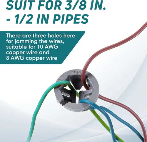 Miniatura 3 de Sintuff 120 piezas 3/8 pulgadas - 1/2 pulg. Conector a presión de botón no metálico a granel gris NM Conector de cable Conector de conducto