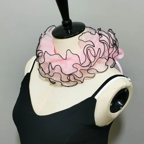 Miniatura 5 de Aislor Vintage Organza Ruffle Fake Collar Elizabelthan Cuello Ruffle Collar Ensambles Clown Neck Collars