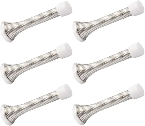 Miniatura 22 de Paquete de 18 topes de resorte para puerta, color blanco, topes flexibles de 3-1/4 pulgadas con puntas de parachoques de goma blanca