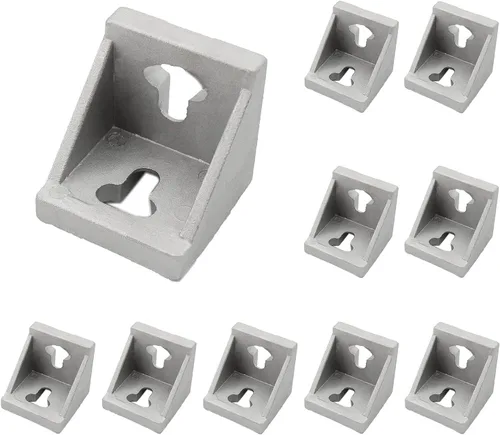 Miniatura 13 de Paquete de 10 soportes de esquina de perfil de aluminio, cierre de junta de ángulo recto en forma de L, conector para perfil de extrusión