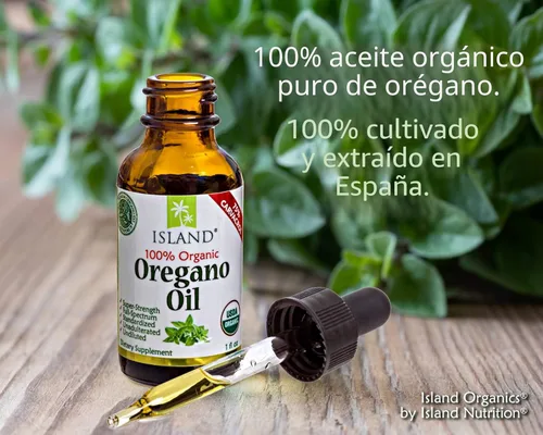 Miniatura 3 de Island Nutrition, Gotas líquidas orgánicas de aceite de orégano - 100% puro y sin diluir - Certificado orgánico por USDA (1 oz) 75% Carvacrol