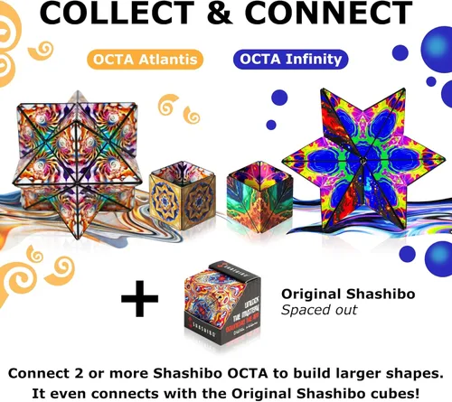 Miniatura 6 de Shashibo OCTA - Juguete sensorial para ansiedad que cambia de forma, juego magnético STEM para niños inteligentes de 8 a 12 años, adolescentes
