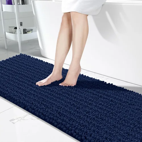 Miniatura 35 de Yimobra Alfombras de Baño Antideslizantes Lavables - Alfombra de Baño de Chenilla Ultra Suave Absorbente, Alfombra Peluda de Secado Rápido para Negro