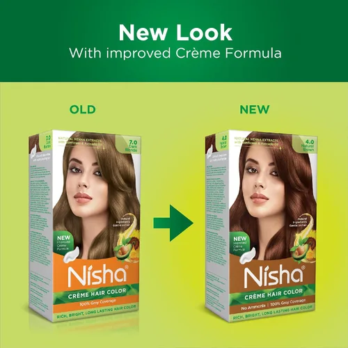 Miniatura 3 de Nisha Crème - Tinte permanente para el cabello, color marrón natural (paquete de 2)