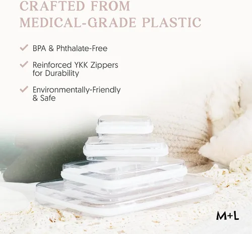 Miniatura 11 de Maple & Lark Bliss Bins - Estuche rígido transparente con cremallera para almacenamiento - Estuche de lápices de plástico transparente de grado