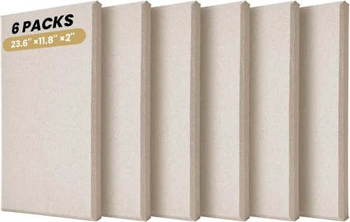 Miniatura 9 de 6 paneles acústicos, grandes paneles de pared insonorizados, paneles profesionales de fibra de vidrio que absorben el sonido, paneles de espuma a