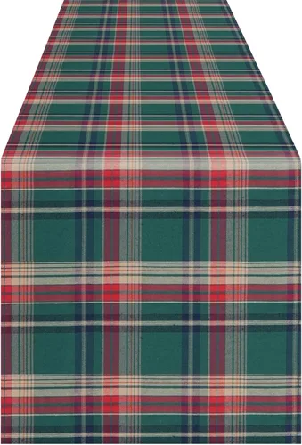 Camino de mesa a cuadros de Navidad de búfalo, camino de mesa rectangular de cuadros de Navidad para decoración de mesa de cena de fiesta de Navidad