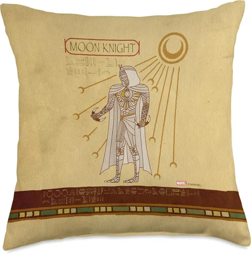 Miniatura 5 de Marvel Moon Knight - Almohada de jeroglíficos egipcios, 16 x 16 pulgadas, multicolor