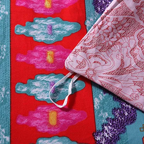 Miniatura 6 de Omelas - Juego de funda de edredón bohemio tamaño Queen, ropa de cama floral boho colorida, edredón súper suave de microfibra, funda de edredón