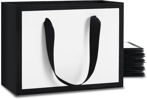 Miniatura 19 de Bolsas de regalo de tamaño mediano, venta al por menor, mercancía Blanco Negro