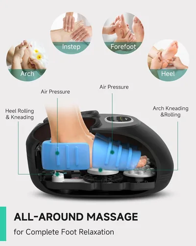 Miniatura 9 de Snailax Shiatsu - Masajeador de pies con calor, elegible para FSA, amasado, compresión, vibración, máquina de masaje de pies para fascitis plantar