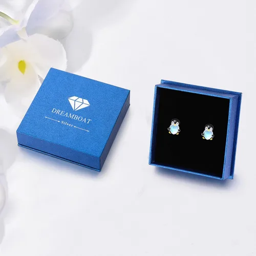 Miniatura 7 de Dreamboat Moonstone Animal Stud Earrings for Women Girls 925 Sterling Silver Hypoallergenic Cute Cartoon Animal Earrings Birthday Party Jewelry