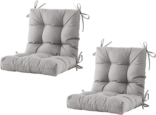 Miniatura 16 de BLISSWALK Cojines para sillas de exteriores, cojín grueso de mimbre con respaldo bajo y lazos para muebles de patio, 40 pulgadas de largo x 20 Beige