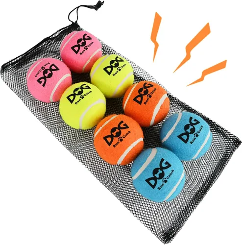 Miniatura 14 de INSUM Pelotas de tenis para perros, paquete de 12 pelotas duraderas no tóxicas de juguetes para perros al aire libre con bolsa de malla, certificado