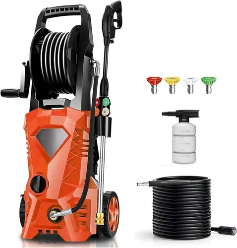 Lavadora a presión eléctrica 5000PSI 2025 2.8GPM Lavadora de alta potencia con 4 boquillas de presión y botella de jabón para el hogar, lavado de