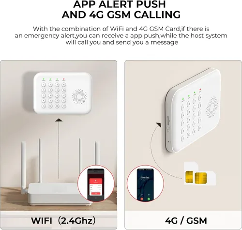 Miniatura 6 de PGST Sistema de alarma de seguridad para el hogar, sistema de alarma inteligente para el hogar con puerta/sensores de movimiento, alertas