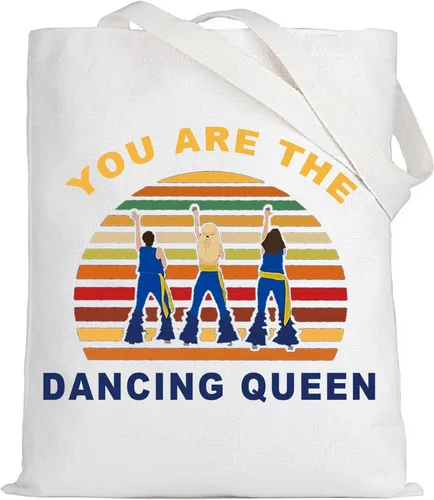 Miniatura 10 de LEVLO Bolsa de maquillaje de comedia musical Mamma Fans Gift You Are The Dancing Queen Bolsa de maquillaje con cremallera, Reina bailando, Bolsa