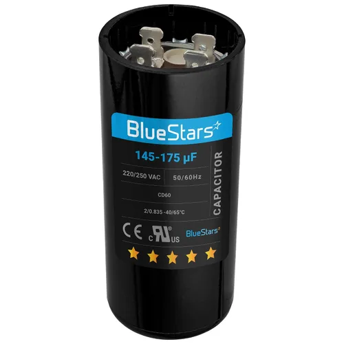 Miniatura 40 de [[Listado UL] BlueStars 108-130 uF MFD 110-125 VCA voltios ±20% 50/60 Hz CD60 Condensador de arranque redondo AC Pieza de repuesto eléctrico