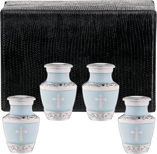 Miniatura 13 de Urna pequeña para cenizas de recuerdo para mujeres y hombres, mini urnas de corazón para cenizas humanas masculinas o femeninas, mini urnas azules